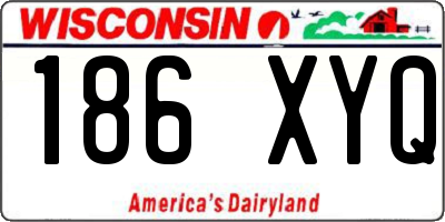 WI license plate 186XYQ
