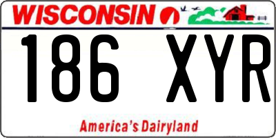 WI license plate 186XYR