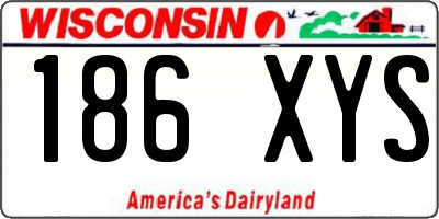 WI license plate 186XYS