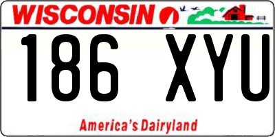 WI license plate 186XYU