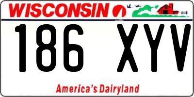 WI license plate 186XYV