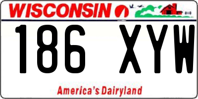 WI license plate 186XYW