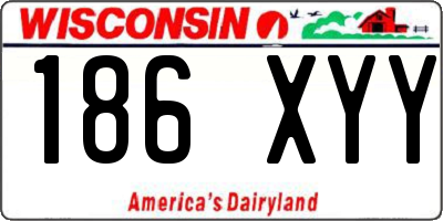 WI license plate 186XYY