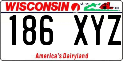 WI license plate 186XYZ