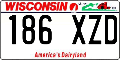 WI license plate 186XZD