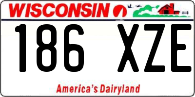 WI license plate 186XZE