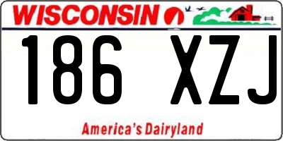 WI license plate 186XZJ
