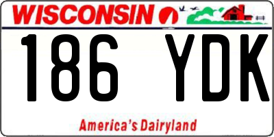WI license plate 186YDK