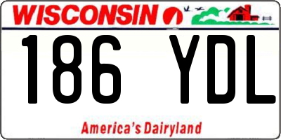 WI license plate 186YDL