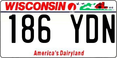 WI license plate 186YDN