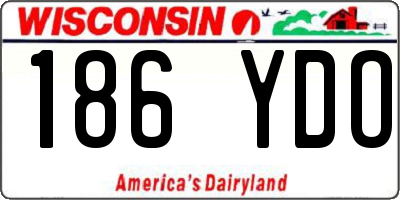 WI license plate 186YDO