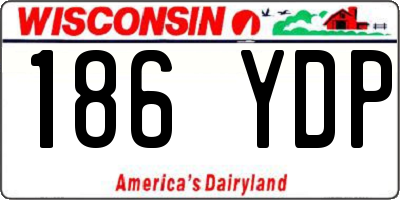 WI license plate 186YDP
