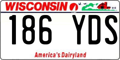 WI license plate 186YDS