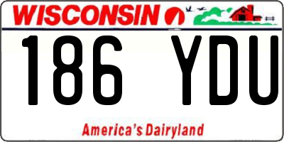 WI license plate 186YDU