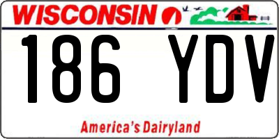 WI license plate 186YDV