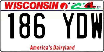 WI license plate 186YDW