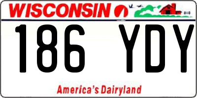 WI license plate 186YDY