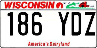 WI license plate 186YDZ