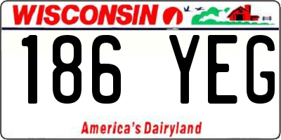 WI license plate 186YEG