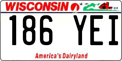 WI license plate 186YEI