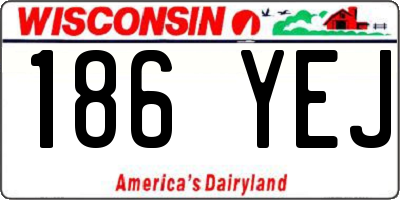 WI license plate 186YEJ