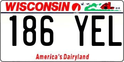 WI license plate 186YEL