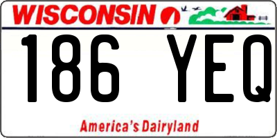 WI license plate 186YEQ