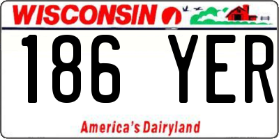 WI license plate 186YER