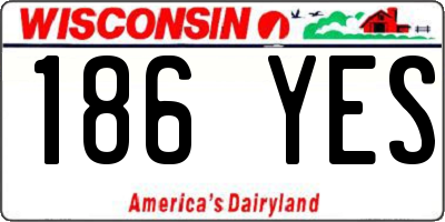 WI license plate 186YES