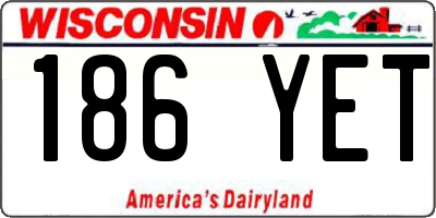 WI license plate 186YET