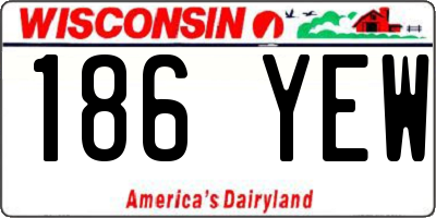 WI license plate 186YEW