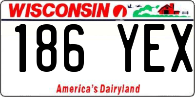 WI license plate 186YEX