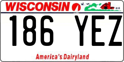 WI license plate 186YEZ