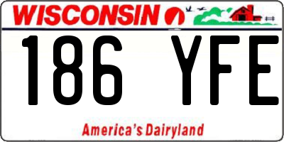 WI license plate 186YFE