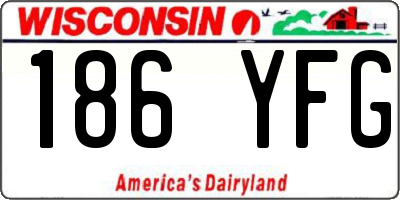 WI license plate 186YFG