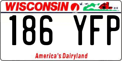 WI license plate 186YFP