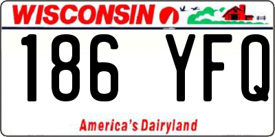 WI license plate 186YFQ