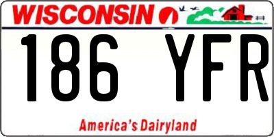 WI license plate 186YFR