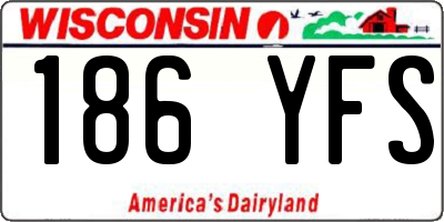 WI license plate 186YFS