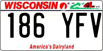 WI license plate 186YFV