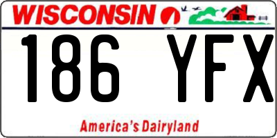 WI license plate 186YFX