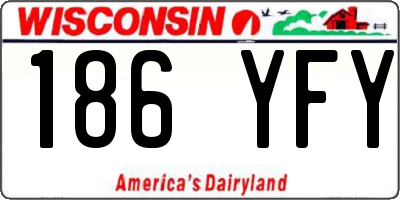 WI license plate 186YFY