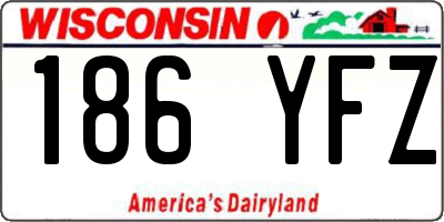 WI license plate 186YFZ