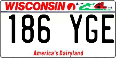 WI license plate 186YGE