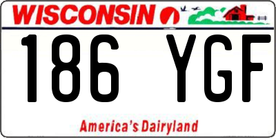 WI license plate 186YGF