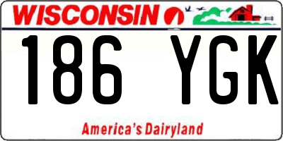 WI license plate 186YGK