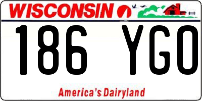 WI license plate 186YGO