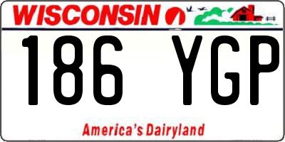 WI license plate 186YGP