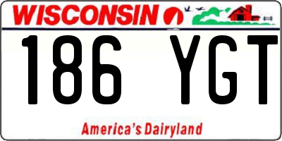 WI license plate 186YGT