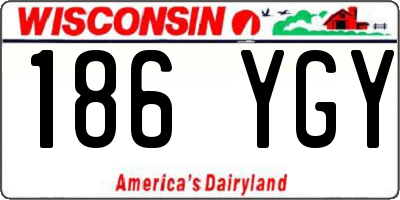 WI license plate 186YGY